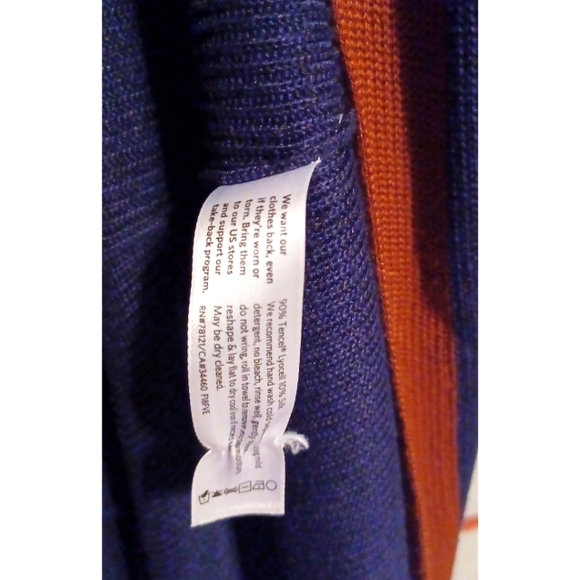 Eileen Fisher Slit Side Tencel/Silk-Blend Long Cardigan - Navy Blue/Brown - Picture 14 of 16